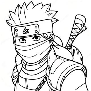Kakashi In Ninja Outfit Coloring Page 46326-10152