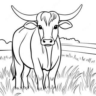 Texas Longhorn Cattle Coloring Page 46422-10161