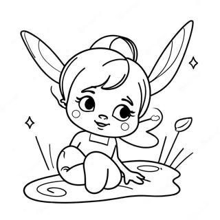 Tinkerbell Sprinkling Fairy Dust Coloring Page 47104-10307