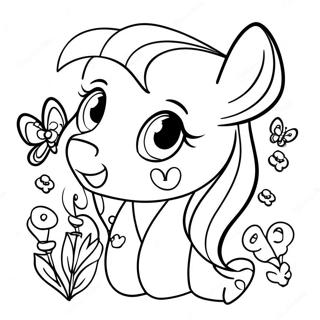 Fluttershy With Colorful Butterflies Coloring Page 47284-10334