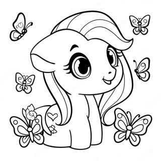 Fluttershy With Colorful Butterflies Coloring Page 47284-10335