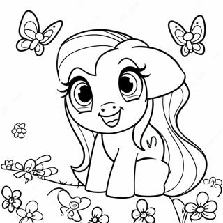 Fluttershy With Colorful Butterflies Coloring Page 47284-10336