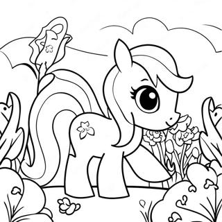 Fluttershy In A Flower Garden Coloring Page 47285-10337