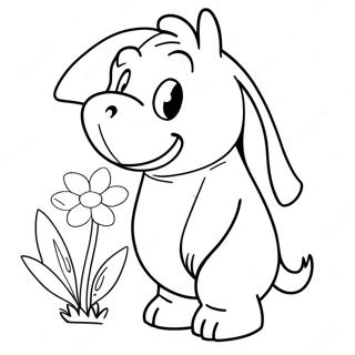 Eeyore With A Flower Coloring Page 47371-10356