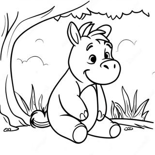 Eeyore Sitting Under A Tree Coloring Page 47374-10366