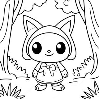 Kuromi In A Magical Forest Coloring Page 4741-324