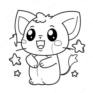 Cute Kuromi With Stars Coloring Page 4742-2469