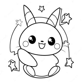 Cute Kuromi With Stars Coloring Page 4742-2470