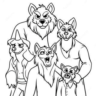 Werewolf Family Portrait Coloring Page 47470-10385