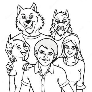 Werewolf Family Portrait Coloring Page 47470-10386