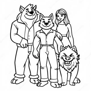 Werewolf Family Portrait Coloring Page 47470-10387