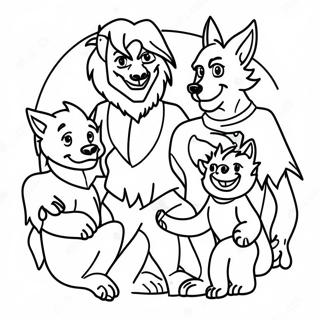 Werewolf Family Portrait Coloring Page 47470-10388