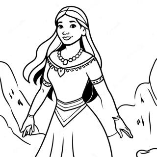 Pocahontas With A Flowing Dress Coloring Page 48267-10562