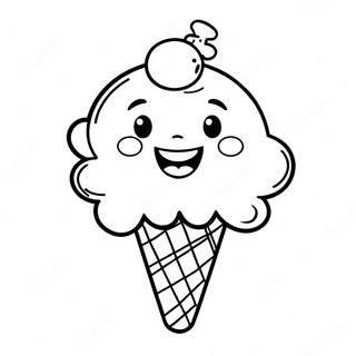 Happy Ice Cream Character Coloring Page 4831-1452