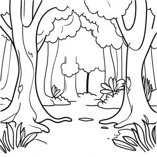Enchanted Forest Scene Coloring Page 48358-10586
