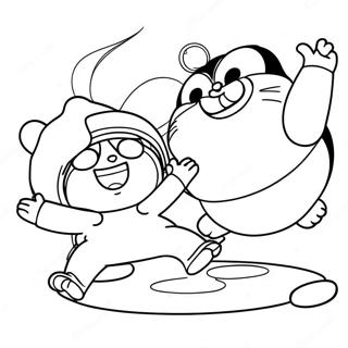 Doraemon And Nobita Playing Together Coloring Page 48442-10597