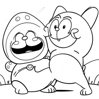 Doraemon And Nobita Playing Together Coloring Page 48442-10598
