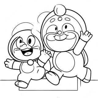Doraemon And Nobita Playing Together Coloring Page 48442-10599