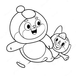 Doraemon And Nobita Playing Together Coloring Page 48442-10600