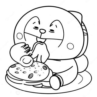 Doraemon Eating Dorayaki Coloring Page 48443-10601