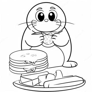 Doraemon Eating Dorayaki Coloring Page 48443-10602