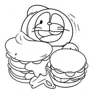 Doraemon Eating Dorayaki Coloring Page 48443-10603