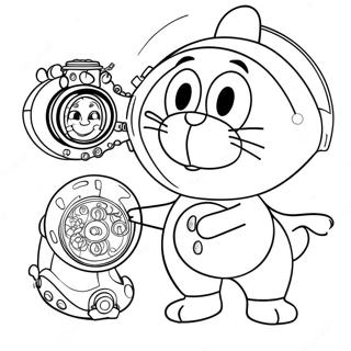 Doraemon With His Time Machine Coloring Page 48444-10605
