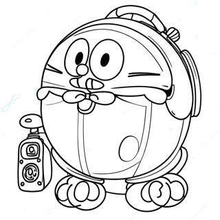 Doraemon With His Time Machine Coloring Page 48444-10608