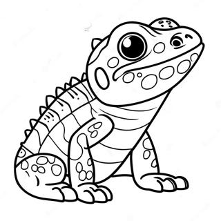 Cute Baby Bearded Dragon Sitting Coloring Page 48615-10633