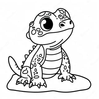 Cute Baby Bearded Dragon Sitting Coloring Page 48615-10634