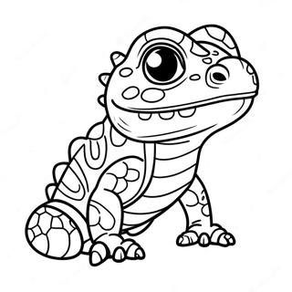 Cute Baby Bearded Dragon Sitting Coloring Page 48615-10635