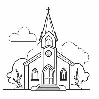 Beautiful Church Exterior Coloring Page 49064-10731