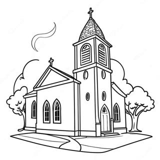 Beautiful Church Exterior Coloring Page 49064-10732