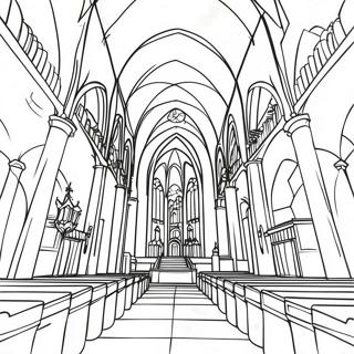 Majestic Cathedral Interior Coloring Page 49065-10733