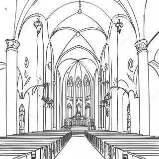 Majestic Cathedral Interior Coloring Page 49065-10734