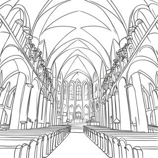 Majestic Cathedral Interior Coloring Page 49065 10735