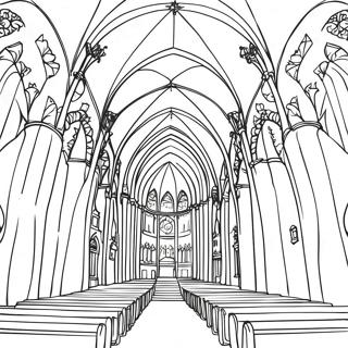Majestic Cathedral Interior Coloring Page 49065 10736