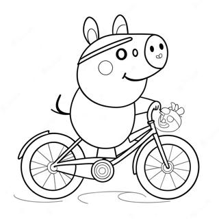 Peppa Pig Riding A Bicycle Coloring Page 4924-1032