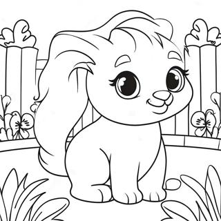 Colorful Palace Pets In A Garden Coloring Page 49353-10794