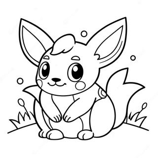 Cute Umbreon Sitting Coloring Page 49895-10910