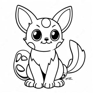 Cute Umbreon Sitting Coloring Page 49895-10911