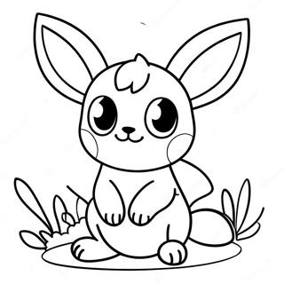 Cute Umbreon Sitting Coloring Page 49895-10912