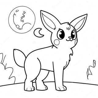 Majestic Umbreon Howling At The Moon Coloring Page 49896-10914