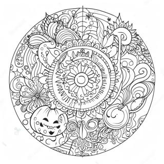 Whimsical Halloween Mandala Coloring Page 50074 10957