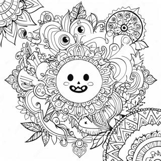 Whimsical Halloween Mandala Coloring Page 50074 10958