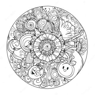 Whimsical Halloween Mandala Coloring Page 50074 10959