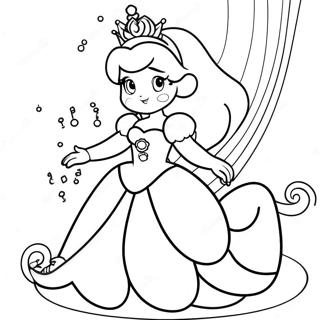 Princess Peach In A Sparkling Dress Coloring Page 5008-1335