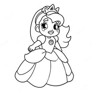 Princess Peach In A Sparkling Dress Coloring Page 5008-1336