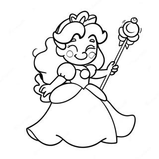 Princess Peach With A Magical Wand Coloring Page 5009-657