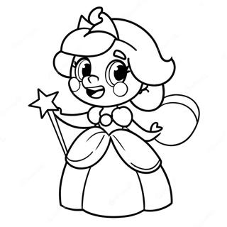 Princess Peach With A Magical Wand Coloring Page 5009-658